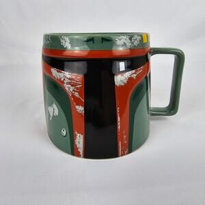 Disney Star Wars Boba Fett Battle Damaged Helmet Mug RARE